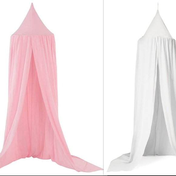 Luxury Cotton Lace Princess Play Dome Tent 2 Color Pink or White - Picture 10 of 11